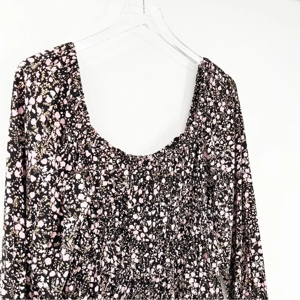 J.Crew Puff Sleeve Floral Square Neck Top Women's Size S Cottagecore